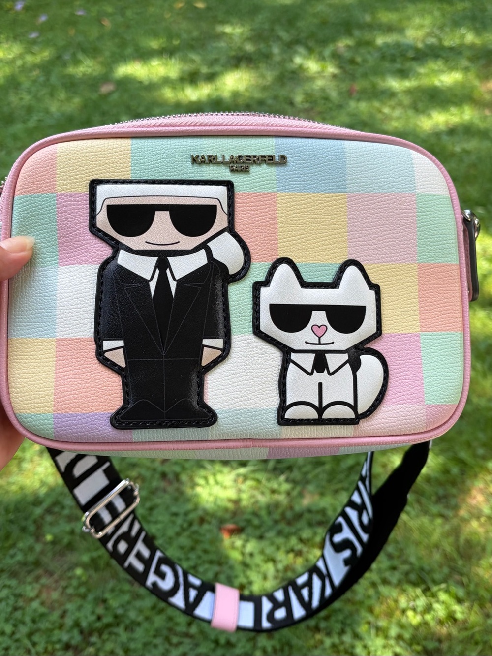 Karl Lagerfeld Pastel Maybelle Double Zip Crossbody